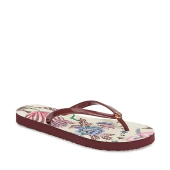 Tory Burch Thin Platform Printed Sandals in New Claret - Picture 1 of 7